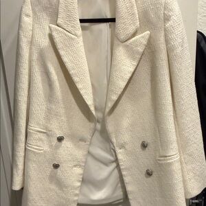 Express Textured Cream Blazer